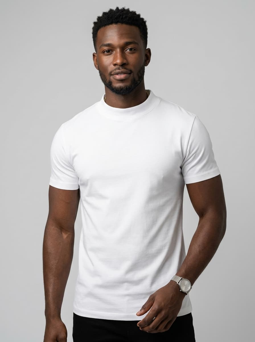 T-Shirt Blanc Coton Mercerisé